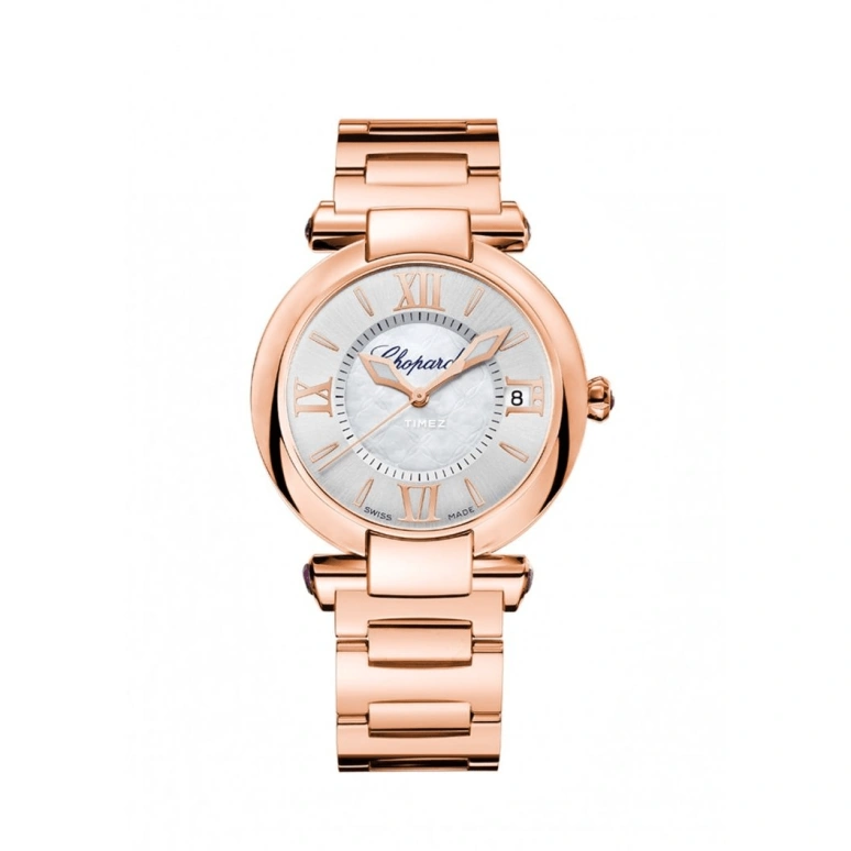 Chopard,IMPERIALE 36mm,36mm,Rose Gold,White,Automatic,Day,Sapphire,Crystal Glass,384822,384822-5003