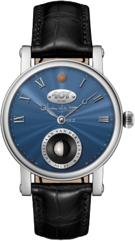 Christiaan van der Klaauw,Astronomical Masterpieces 40mm,40mm,Stainless Steel,Blue,Automatic,Moonphase,Month,Date,CKRJ3384