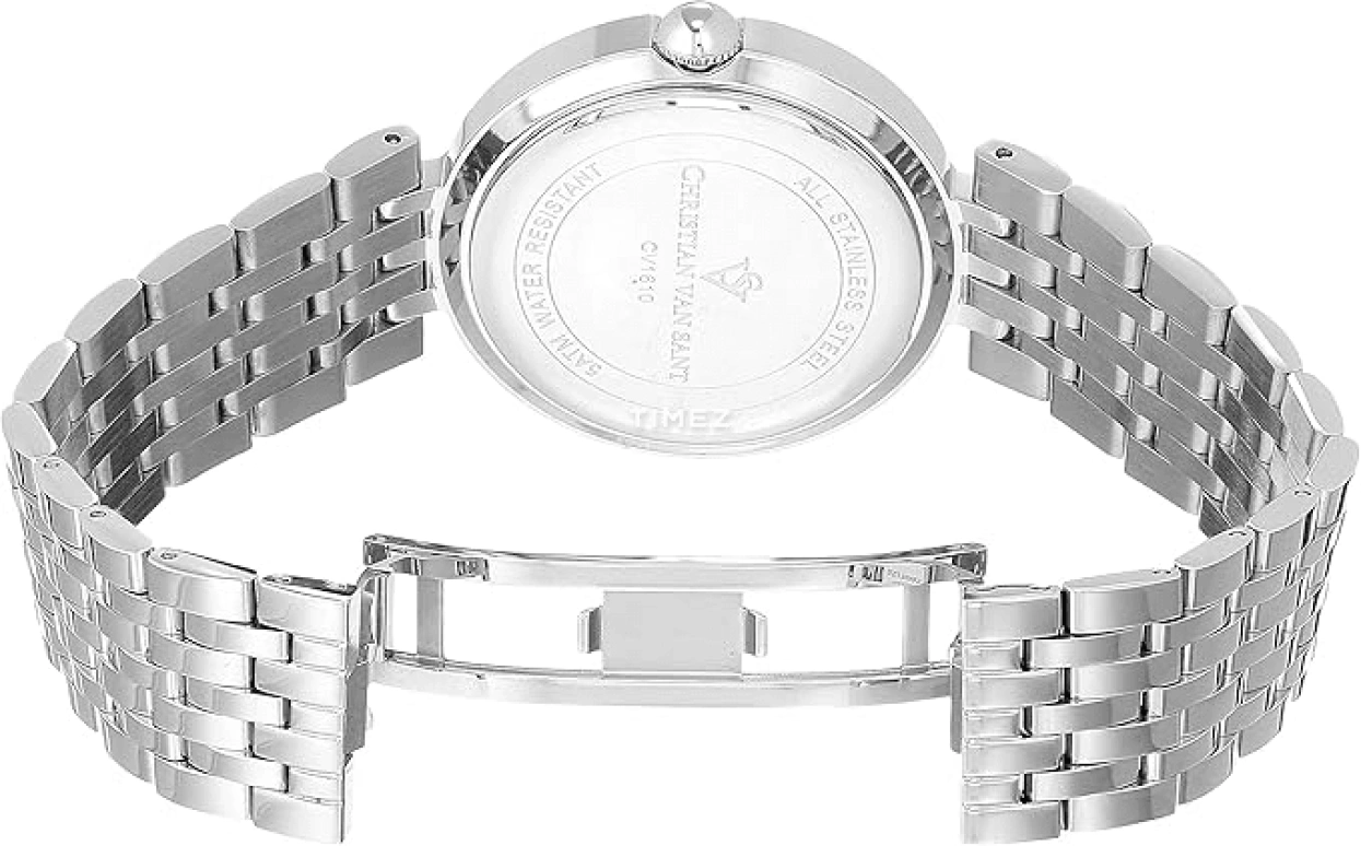 Christian Van Sant,woman 36mm,36mm,Stainless Steel,White,Quartz,Hardlex,Round,CV1610