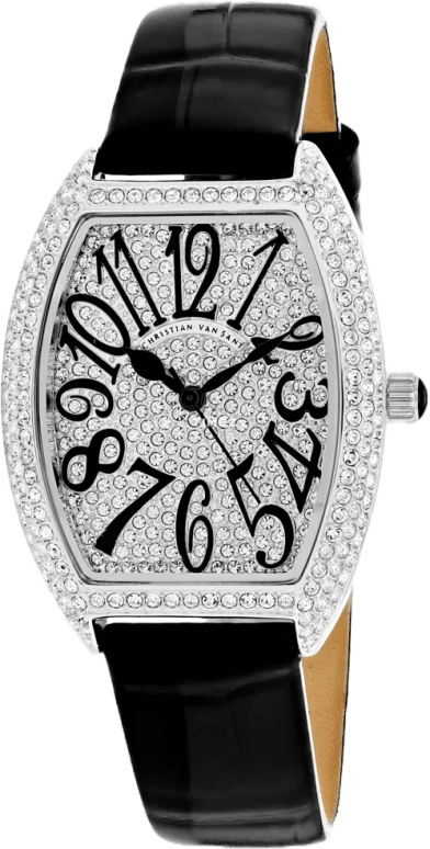 Christian Van Sant,woman 42mm,42mm,Stainless Steel,White,Quartz,Hardlex,Tonneau,CV4821B
