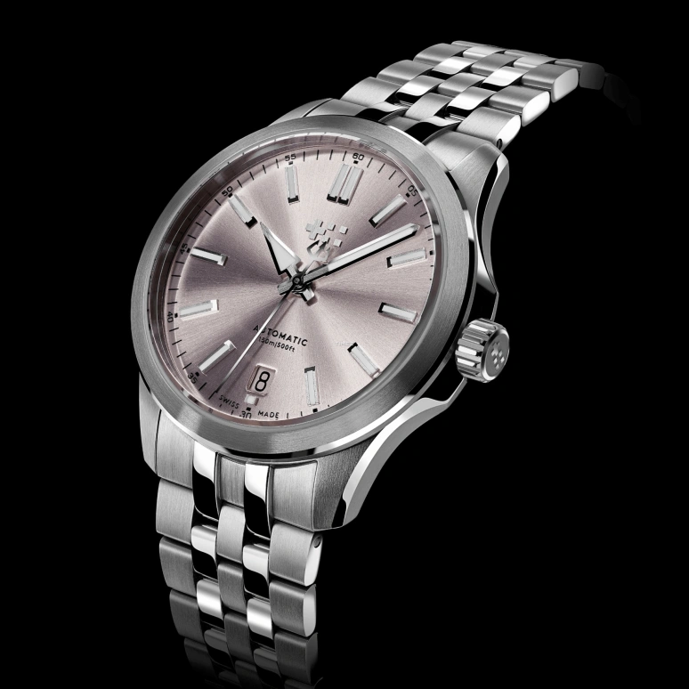 Christopher Ward,C63 36mm,36mm,Stainless Steel,Pink Red,Automatic,Day,38hours,C63,C63-36ADA3-S00F0-B0
