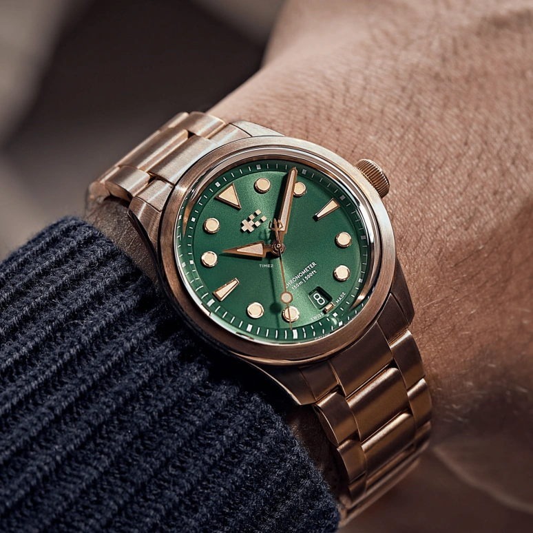 Christopher Ward,C65 38mm,38mm,Bronze,Green,Automatic,Day,38hours,C65,C65-38ADC3-BP0V0-VV