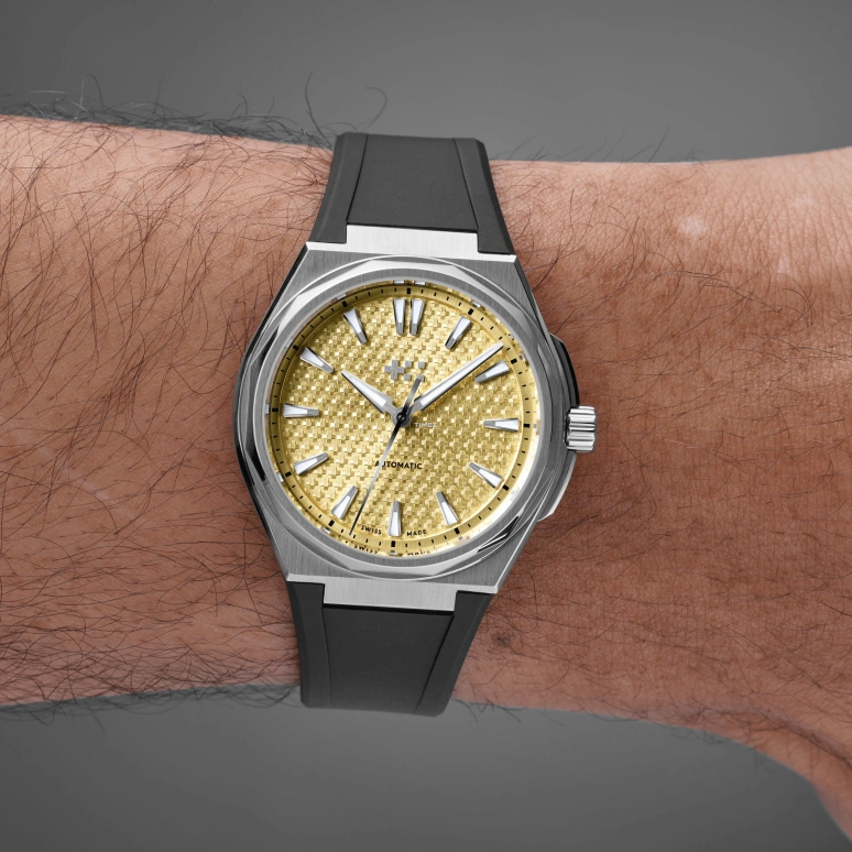 Christopher Ward,The Twelve 36mm,36mm,Stainless Steel,Yellow,Automatic,38hours,Sapphire,Crystal Glass,C12,C12-36A3H1-S00A0-RK