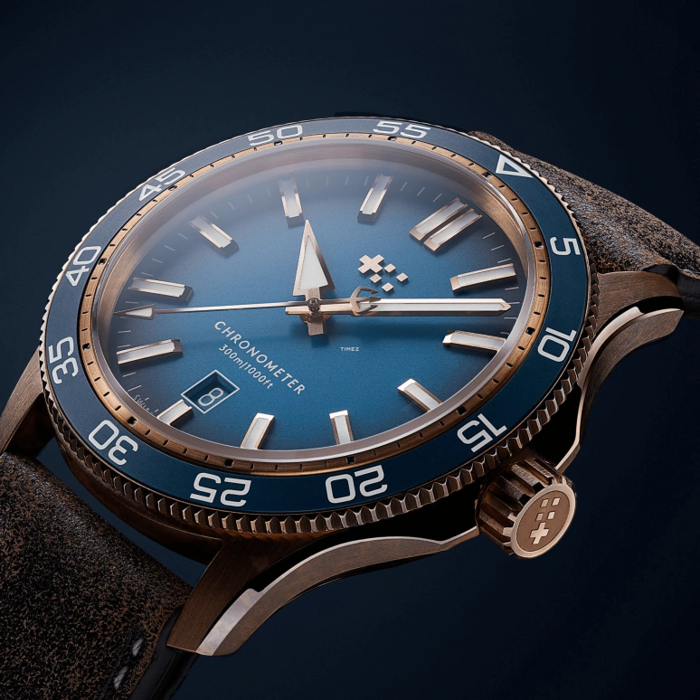 Christopher Ward,C60 42mm,42mm,Bronze,Blue,Automatic,Day,38hours,C60,C60-42ADC31BPBB0-VT