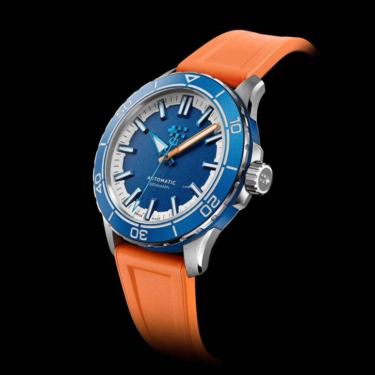 Christopher Ward,C60 44mm,44mm,Stainless Steel,Aluminium,Blue,Automatic,38hours,Sapphire,Crystal Glass,C60,C60-44A3H31S0BB0-RO