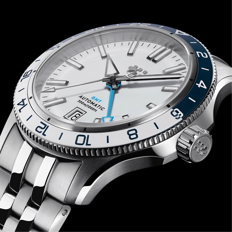 Christopher Ward,C60 40mm,40mm,Stainless Steel,White,Automatic,Day,Dule Time,GMT,C60,C60-40AGM31S0BW0-B0