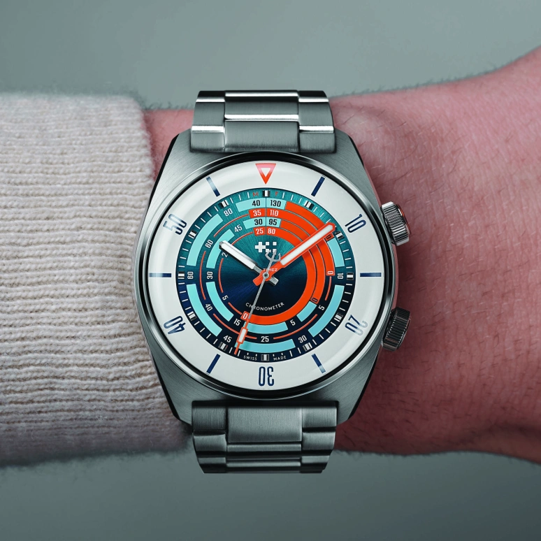 Christopher Ward,C65 41mm,41mm,Stainless Steel,Blue,Orange,Automatic,Countdown,38hours,C65,C65-41CSC2-S0WB0-B0