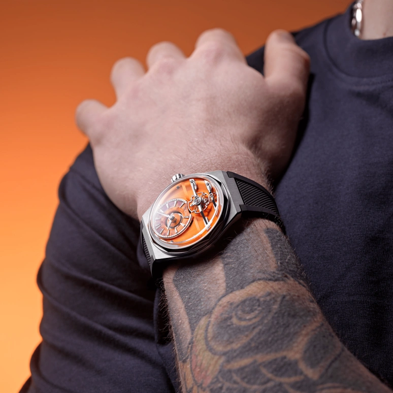 Christopher Ward,The C12 Loco 41mm,41mm,Stainless Steel,Orange,Handwound,Tourbillon,144hours,C12,C12-41H6D1-S00O0-RK