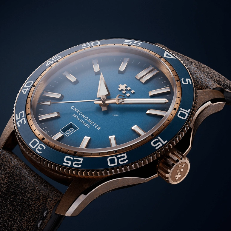 Christopher Ward,C60 42mm,42mm,Bronze,Blue,Automatic,Day,38hours,C60,C60-42ADC31BPBB0-HB