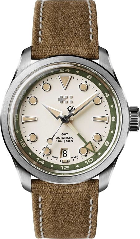 Christopher Ward,C65 38mm,38mm,Stainless Steel,Sand,Automatic,Day,Dule Time,GMT,C65,C65-38AGM3-S00E0-WC