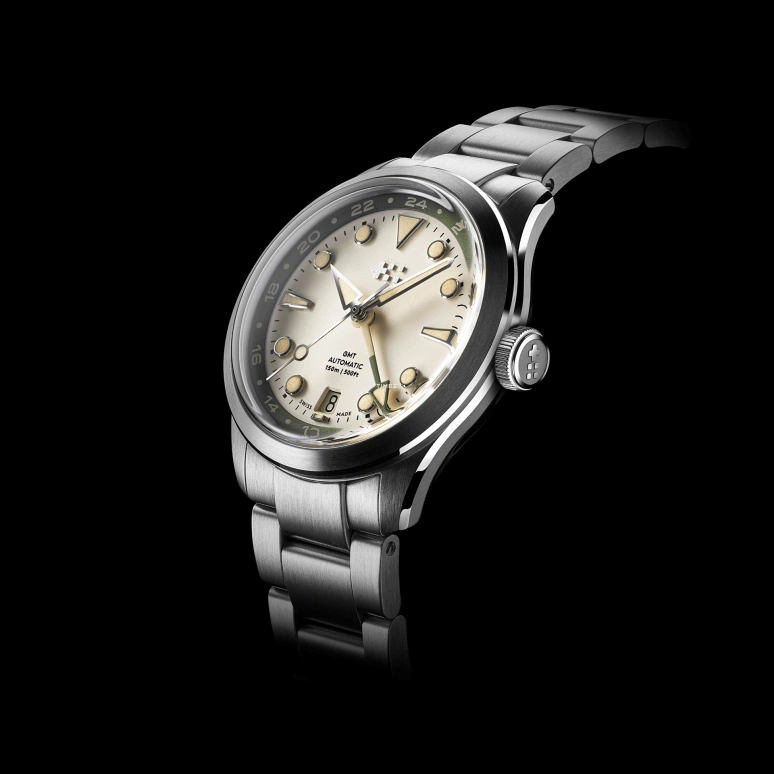 Christopher Ward,C65 38mm,38mm,Stainless Steel,White,Automatic,Day,Dule Time,C65,C65-38AGM3-S00E1-B0