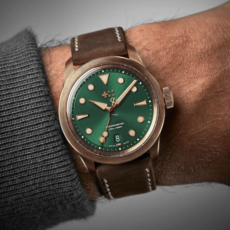 Christopher Ward,C65 38mm,38mm,Bronze,Green,Automatic,Day,38hours,C65,C65-38ADC3-BP0V0-VT