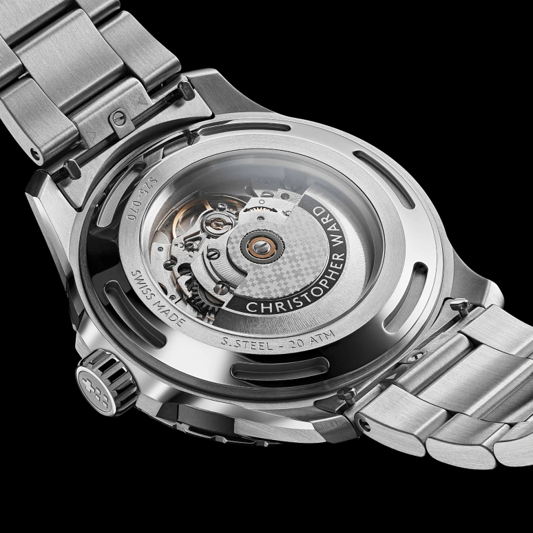 Christopher Ward,C60 44mm,44mm,Stainless Steel,Aluminium,Black,Automatic,38hours,Sapphire,Crystal Glass,C60,C60-44A3H31S0KK0-B0