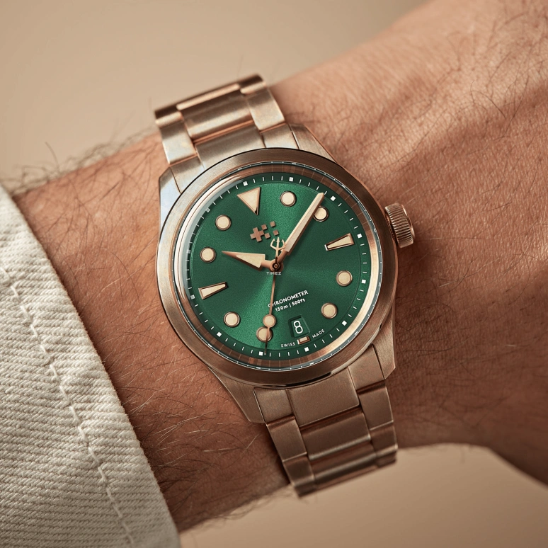 Christopher Ward,C65 38mm,38mm,Bronze,Green,Automatic,Day,38hours,C65,C65-38ADC3-BP0V0-B0