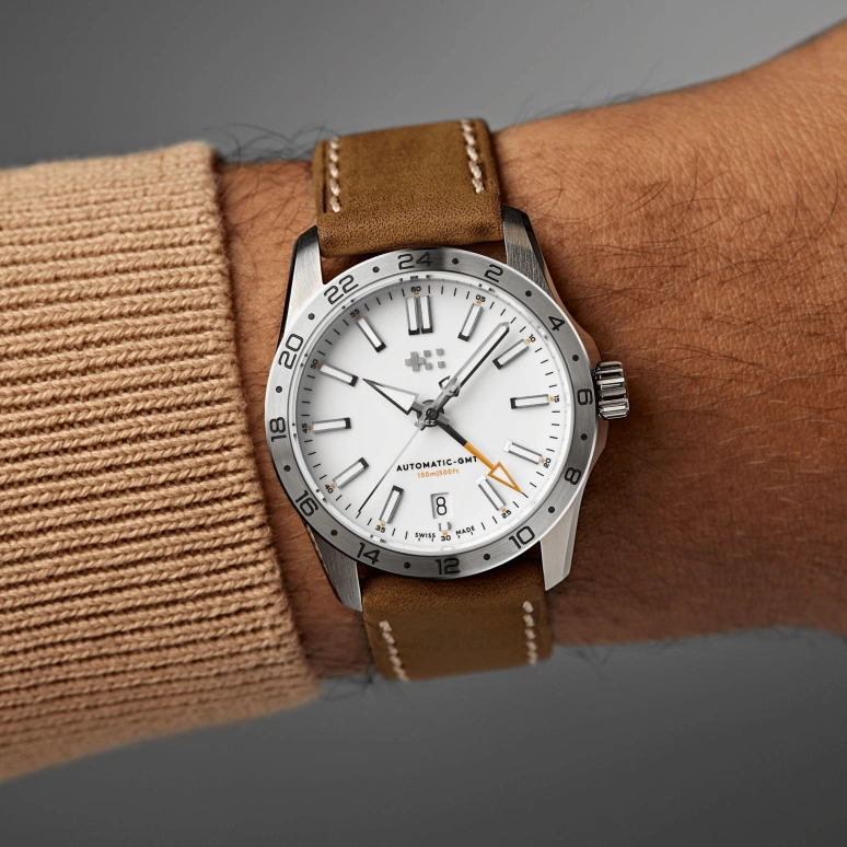 Christopher Ward,C63 36mm,36mm,Stainless Steel,White,Automatic,Day,Dule Time,C63,C63-36AGM3-S00W0-VC