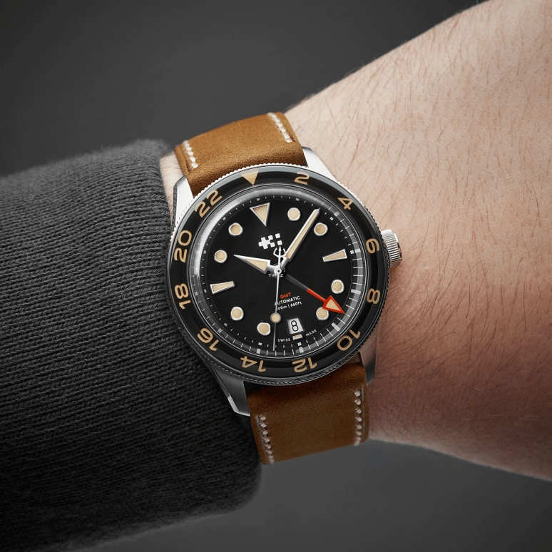 Christopher Ward,C65 41mm,41mm,Stainless Steel,Black,Automatic,Day,Dule Time,C65,C65-41AGM2-S0KK1-VC