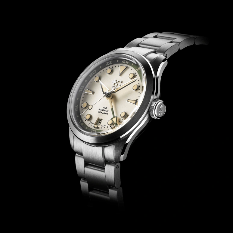 Christopher Ward,C65 38mm,38mm,Stainless Steel,Sand,Automatic,Day,Dule Time,GMT,C65,C65-38AGM3-S00E0-WC
