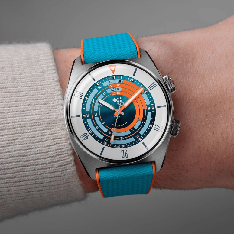 Christopher Ward,C65 41mm,41mm,Stainless Steel,Blue,Orange,Automatic,Countdown,38hours,C65,C65-41CSC2-S0WB0-RBO
