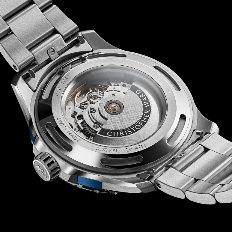 Christopher Ward,C60 44mm,44mm,Stainless Steel,Aluminium,Blue,Automatic,38hours,Sapphire,Crystal Glass,C60,C60-44A3H31S0BB0-B0