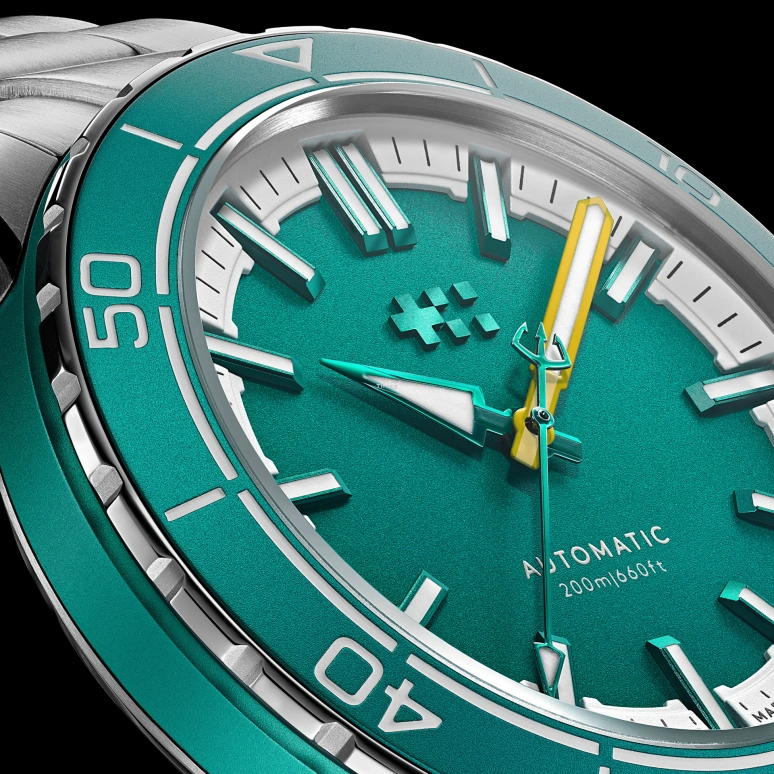 Christopher Ward,C60 41mm,41mm,Stainless Steel,Aluminium,Green,Automatic,38hours,Sapphire,Crystal Glass,C60,C60-41A3H31S0VV0-B0