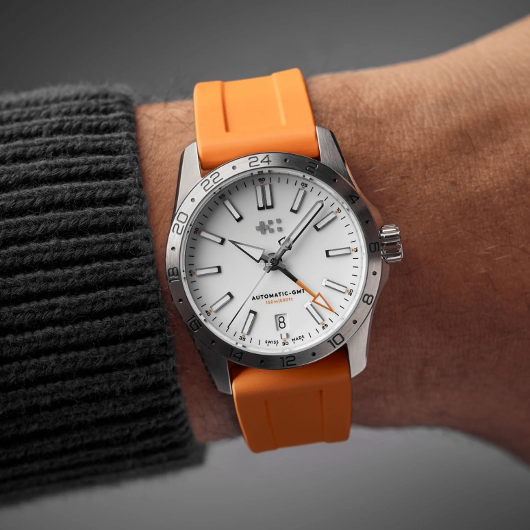 Christopher Ward,C63 36mm,36mm,Stainless Steel,White,Automatic,Day,Dule Time,C63,C63-36AGM3-S00W0-RO