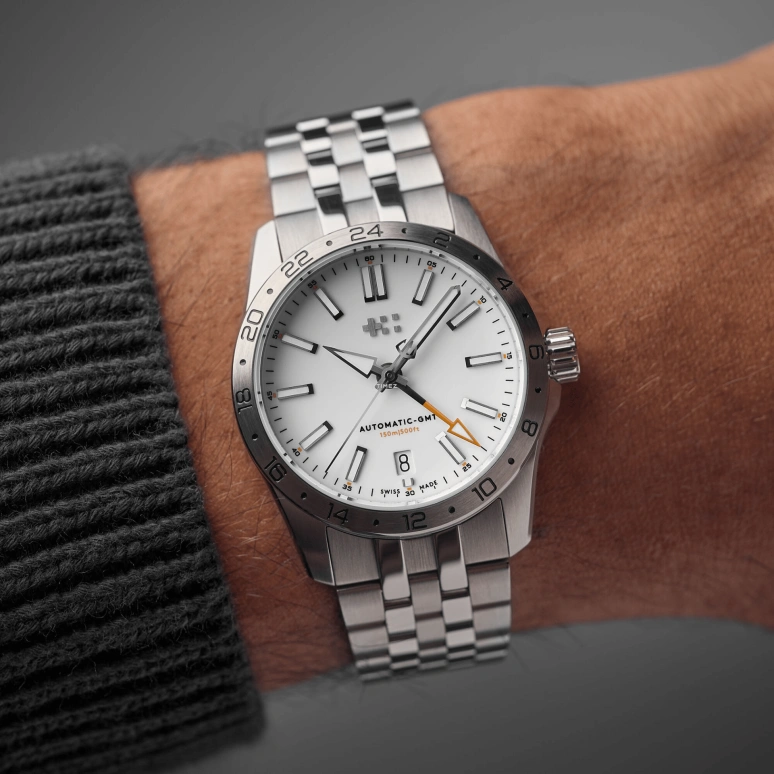Christopher Ward,C63 36mm,36mm,Stainless Steel,White,Automatic,Day,Dule Time,C63,C63-36AGM3-S00W0-B1