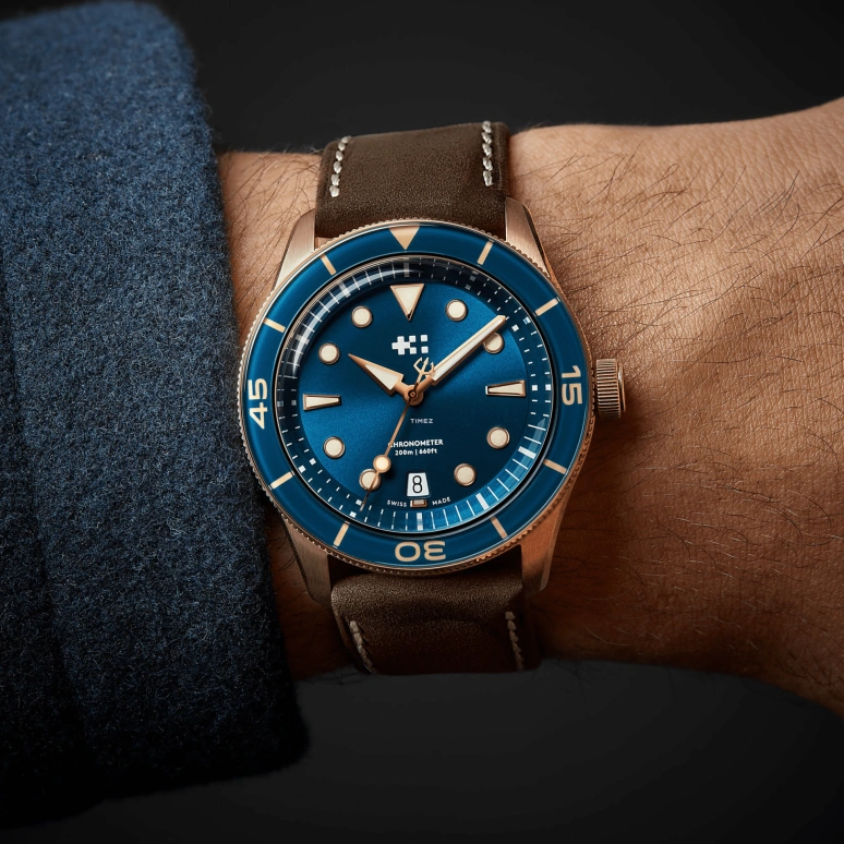 Christopher Ward,C65 41mm,41mm,Bronze,Blue,Automatic,Day,38hours,C65,C65-41ADC2-B0BB0-VT