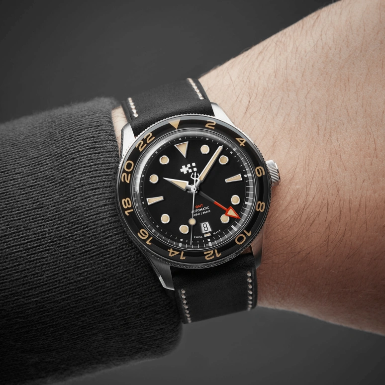 Christopher Ward,C65 41mm,41mm,Stainless Steel,Black,Automatic,Day,Dule Time,C65,C65-41AGM2-S0KK1-VK