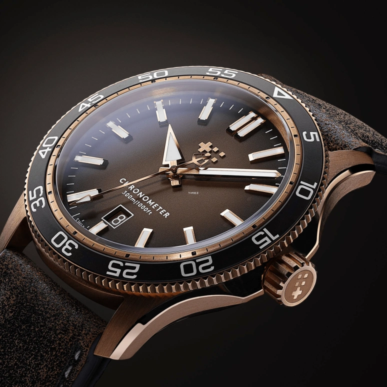 Christopher Ward,C60 42mm,42mm,Bronze,Brown,Automatic,Day,38hours,C60,C60-42ADC31B0KK0-VT1