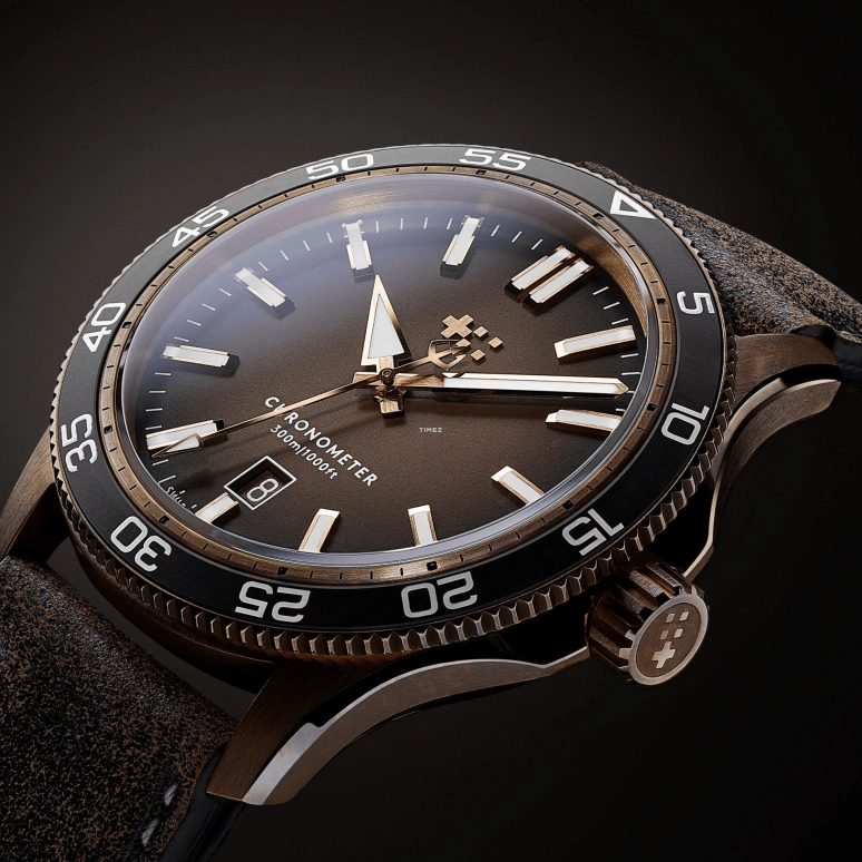 Christopher Ward,C60 42mm,42mm,Bronze,Brown,Automatic,Day,38hours,C60,C60-42ADC31BPKK0-VT1