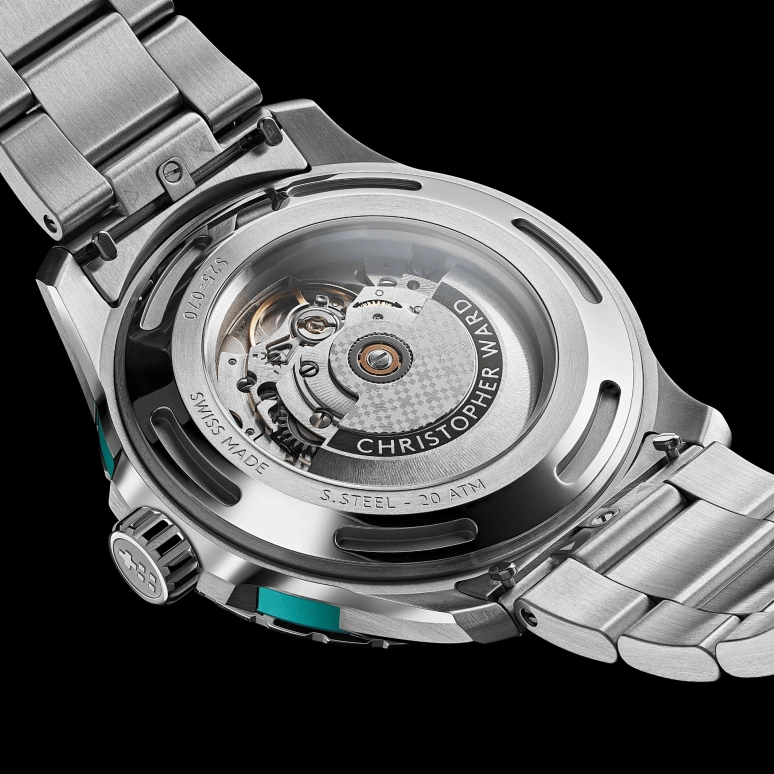 Christopher Ward,C60 44mm,44mm,Stainless Steel,Aluminium,Green,Automatic,38hours,Sapphire,Crystal Glass,C60,C60-44A3H31S0VV0-B0