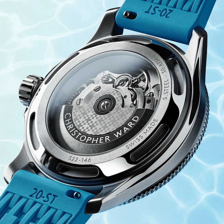 Christopher Ward,C60 40mm,40mm,Stainless Steel,Blue,Automatic,Day,38hours,C60,C60-40ADA31S00B1-RB