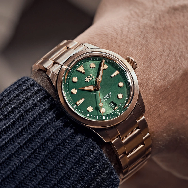 Christopher Ward,C65 38mm,38mm,Bronze,Green,Automatic,Day,38hours,C65,C65-38ADC3-BP0V0-B0