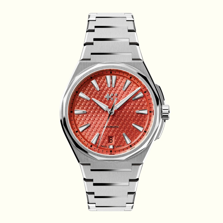 Christopher Ward,Ice Cream Twelve 38mm,38mm,Stainless Steel,Orange Red,Automatic,Day,38hours,C12,C12-38ADA1-S00R0-BRR