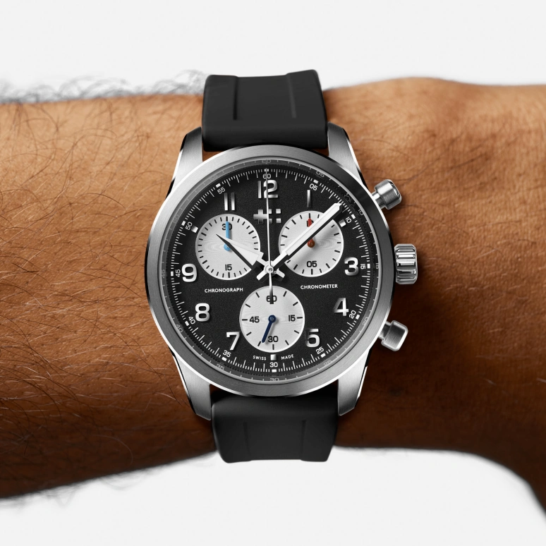 Christopher Ward,C63 39mm,39mm,Stainless Steel,Black,Quartz,Chronograph,27400hours,C63,C63-39QCC3-S00K0-RK