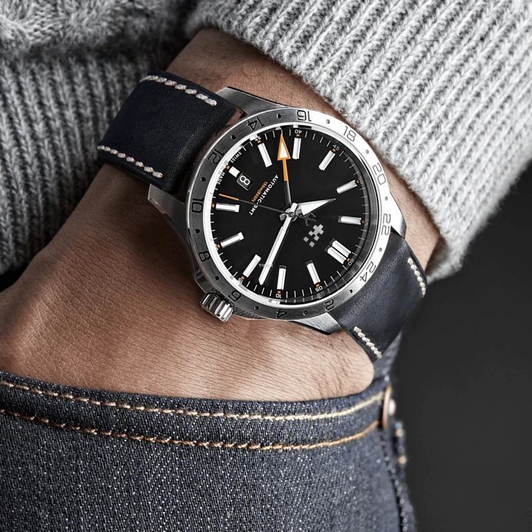 Christopher Ward,C63 39mm,39mm,Stainless Steel,Black,Automatic,Day,Dule Time,C63,C63-39AGM3-S00K2-VK