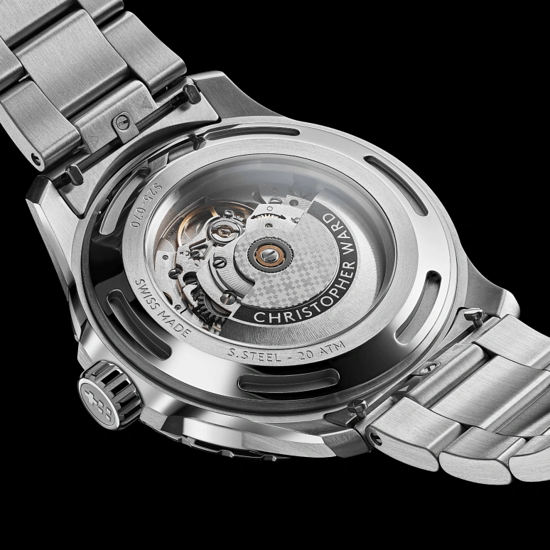 Christopher Ward,C60 44mm,44mm,Stainless Steel,Ceramic,White,Automatic,38hours,Sapphire,Crystal Glass,C60,C60-44A3H31S0WW0-B0
