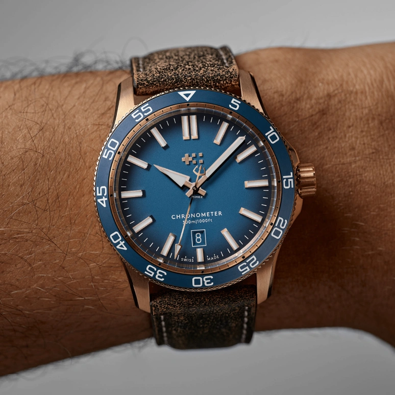 Christopher Ward,C60 42mm,42mm,Bronze,Blue,Automatic,Day,38hours,C60,C60-42ADC31B0BB0-VT