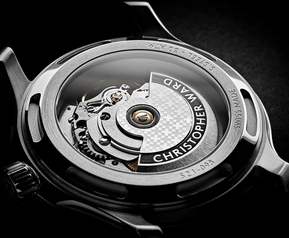 Christopher Ward,C60 38mm,38mm,Stainless Steel,Black,Automatic,Day,38hours,C60,C60-38ADA31S0KK1-B0