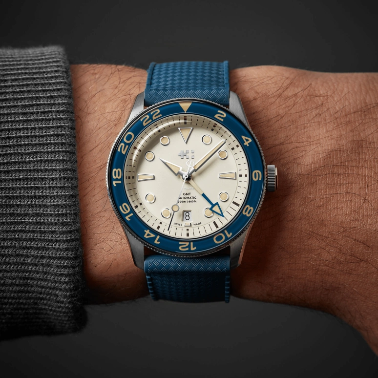 Christopher Ward,C65 41mm,41mm,Stainless Steel,Cream,Automatic,Day,Dule Time,C65,C65-41AGM2-S0BE1-RB