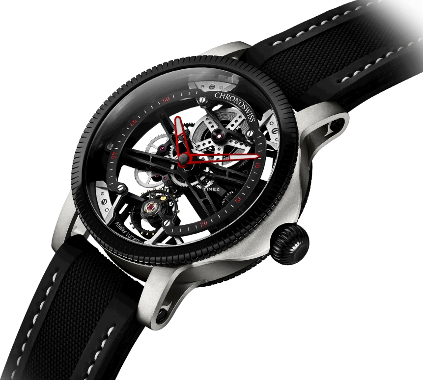 Chronoswiss,Skeltec 45mm,45mm,Stainless Steel,Skeleton,Handwound,In-house Caliber,Sapphire,CH,CH-3714-BK