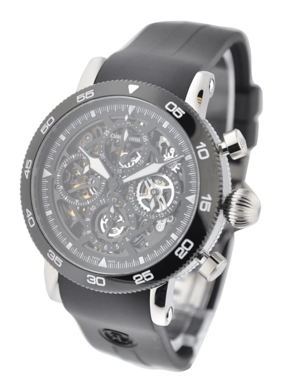 Chronoswiss,Sirius 44mm,44mm,Stainless Steel,Black,Skeleton,Automatic,Chronograph,Day,CH,CH-9043SB-BK