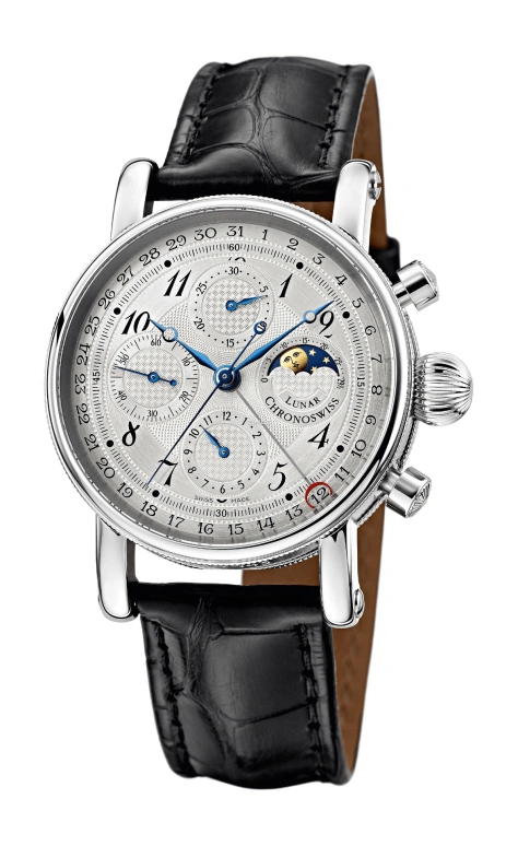 Chronoswiss,Sirius 42mm,42mm,Stainless Steel,Silver White,Automatic,Chronograph,Moonphase,Month,Day,46hours,In-house Caliber,CH,CH-7543L
