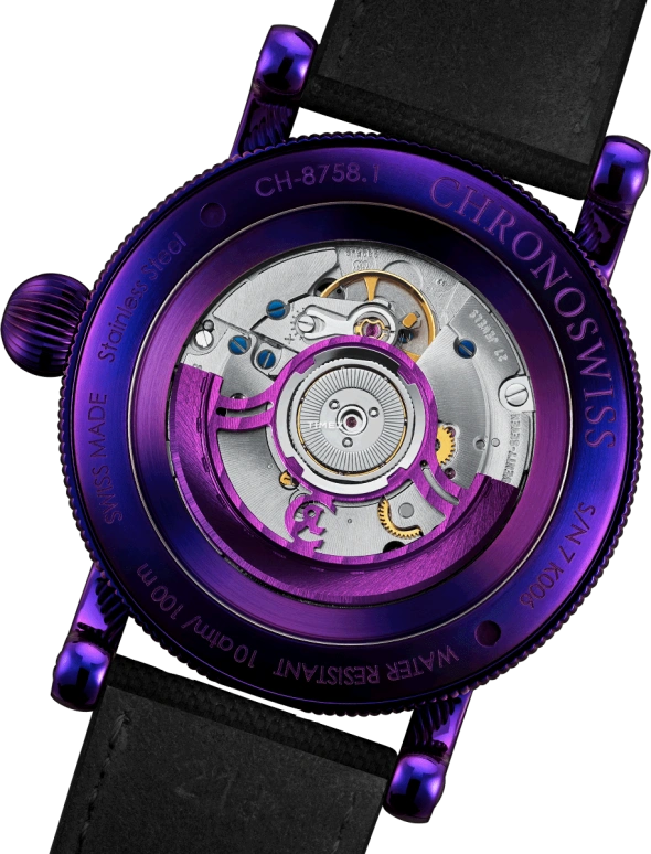 Chronoswiss,Open Gear 41mm,41mm,Stainless Steel,Purple,Automatic,42hours,In-house Caliber,CH,CH-8758.1-PUBK