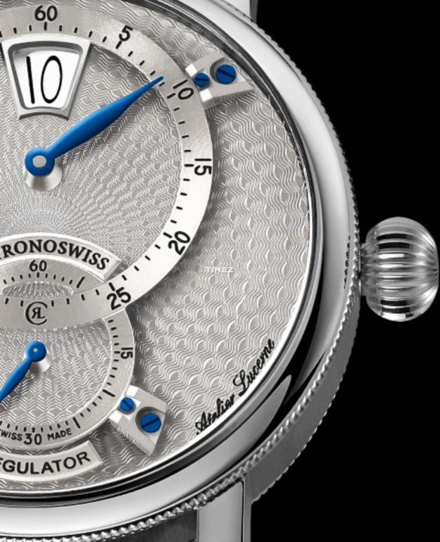 Chronoswiss,Heritage 40mm,40mm,Stainless Steel,White,Automatic,Jumping Hours,跳分,CH,CH-8323-SISI