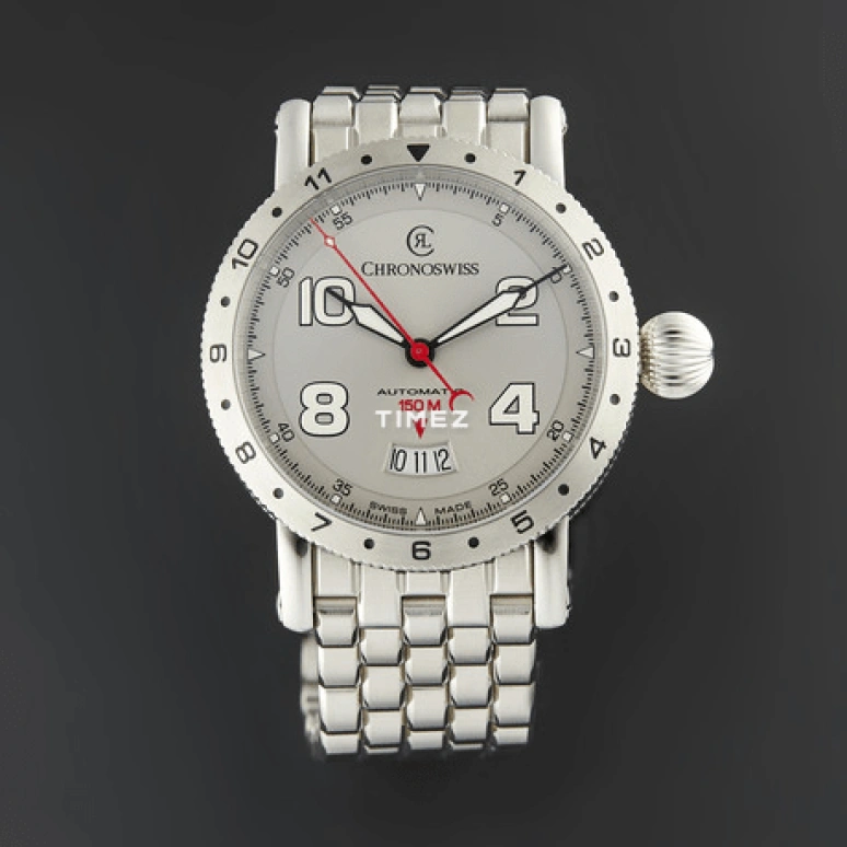 Chronoswiss,Timemaster 41mm,41mm,Stainless Steel,Silver,Grey,Automatic,Day,38hours,CH,CH-2733-WH/S0-2