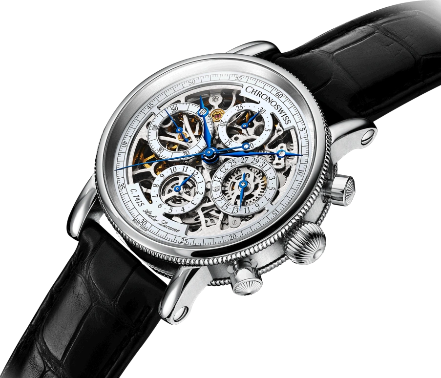Chronoswiss,Sirius 41mm,41mm,Stainless Steel,Skeleton,White,Automatic,Chronograph,Day,CH,CH-7543.1S-SI