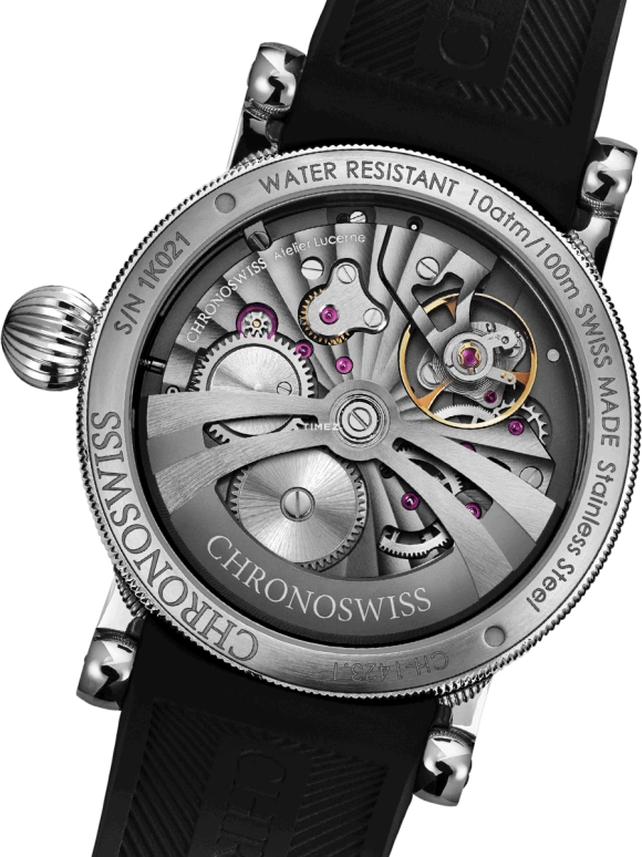 Chronoswiss,Delphis 42mm,42mm,Stainless Steel,Blue,Black,Automatic,Jumping Minutes,Jumping Hours,Retrograde,CH,CH-1423.1-BKBL1