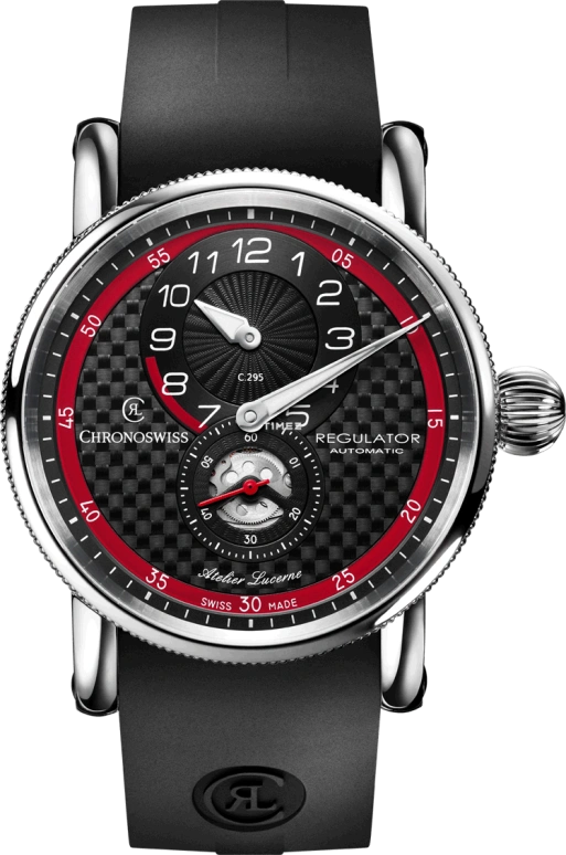 Chronoswiss,Classic 41mm,41mm,Stainless Steel,Black,Red,Automatic,42hours,In-house Caliber,CH,CH-8773-CARE/71-2