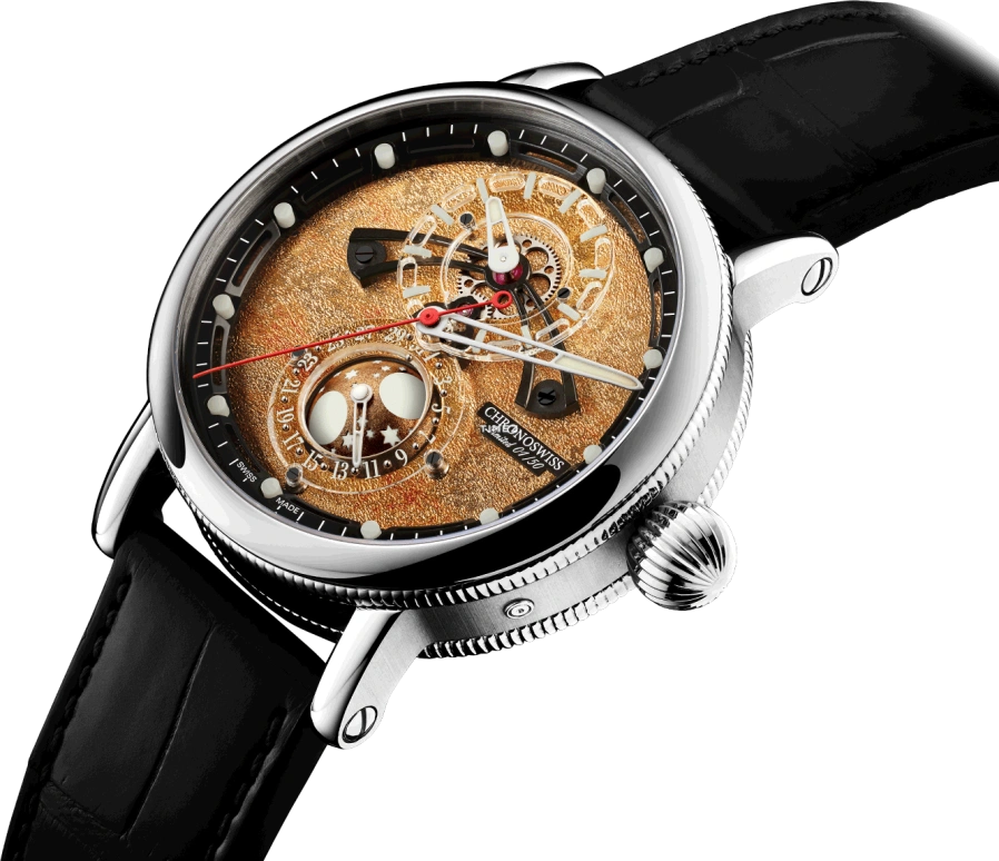 Chronoswiss,Space Timer 44mm,44mm,Stainless Steel,Pink Gold,Gold,Automatic,Day,42hours,CH,CH-9343.2-CUBK